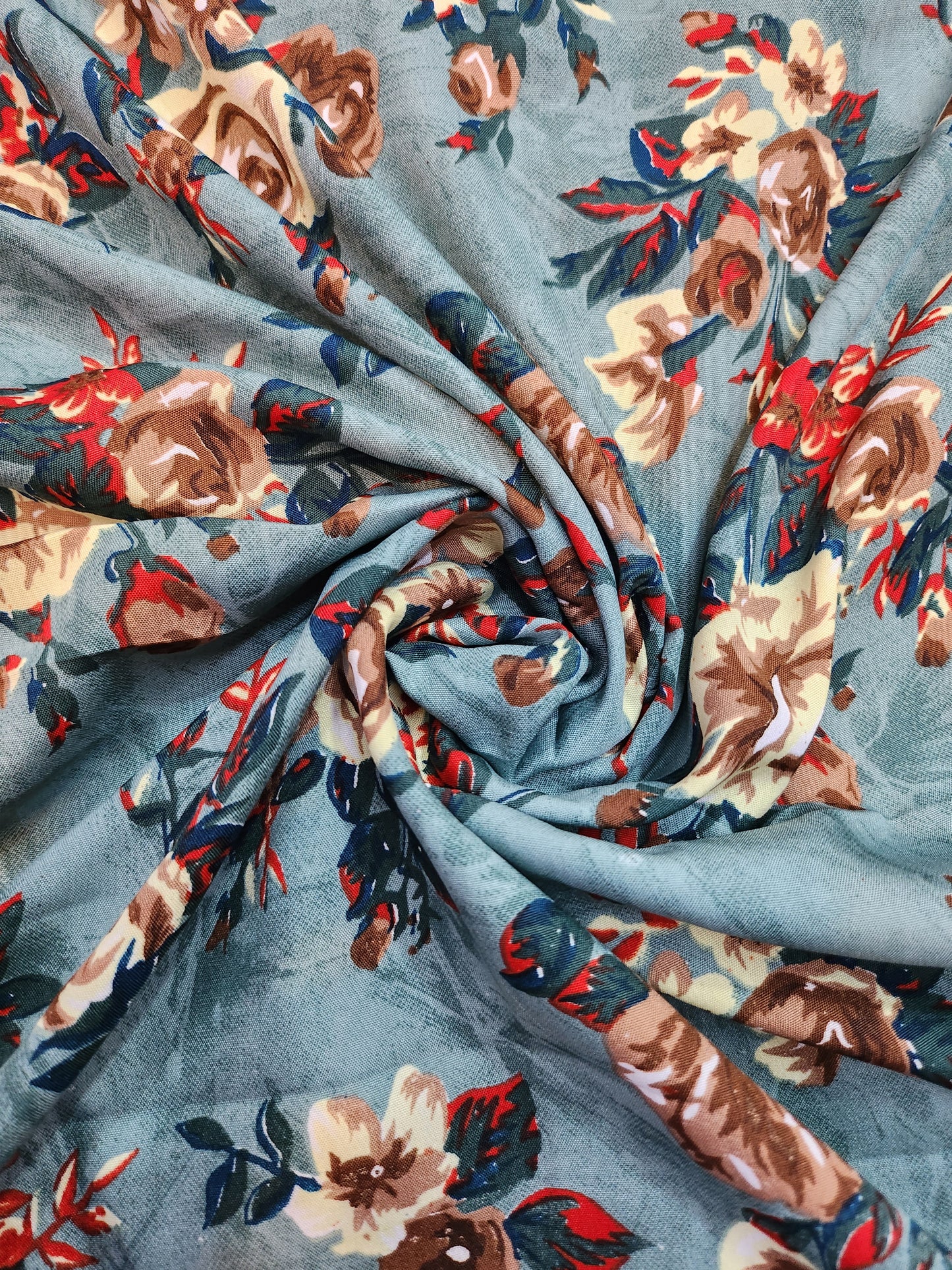 Pure Rayon Cotton with Katha work multi color floral print