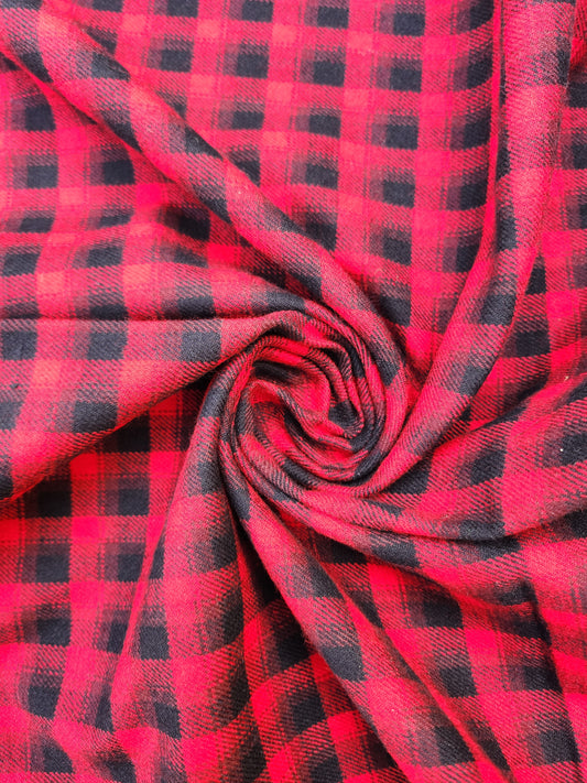 Pure Wool Winter Checks Red Color