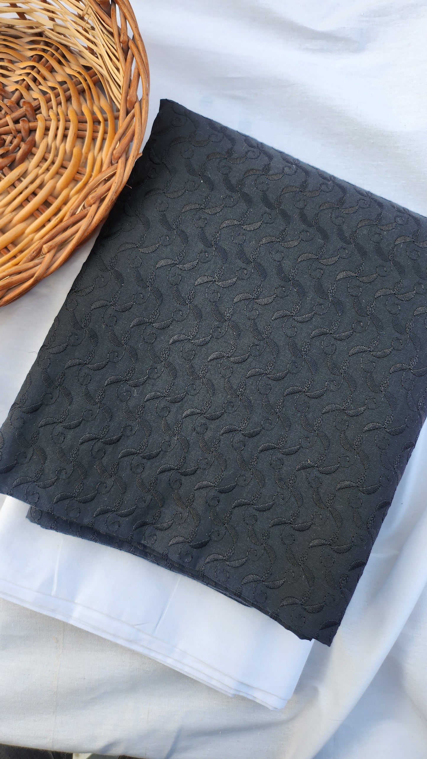 Pure Cotton Chikankari Kurta Pajama Sets Black Color