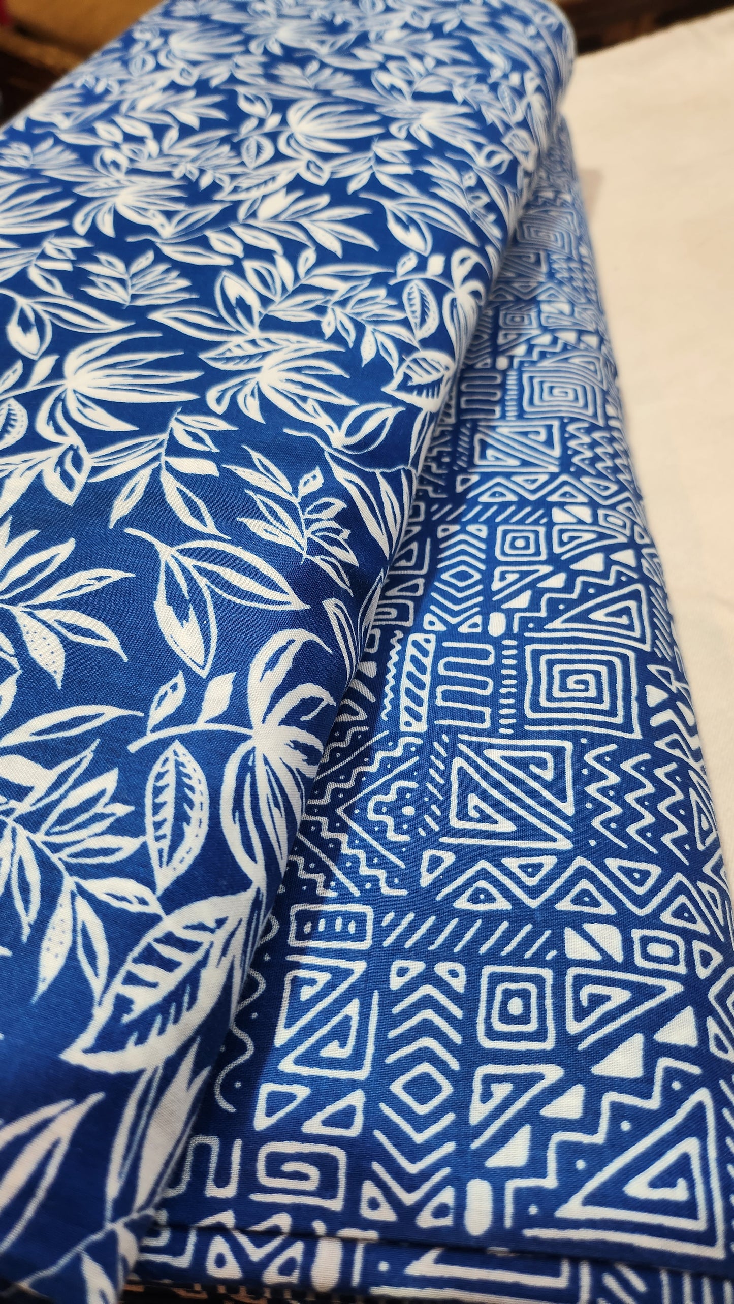 Blue Color with White Floral Printed