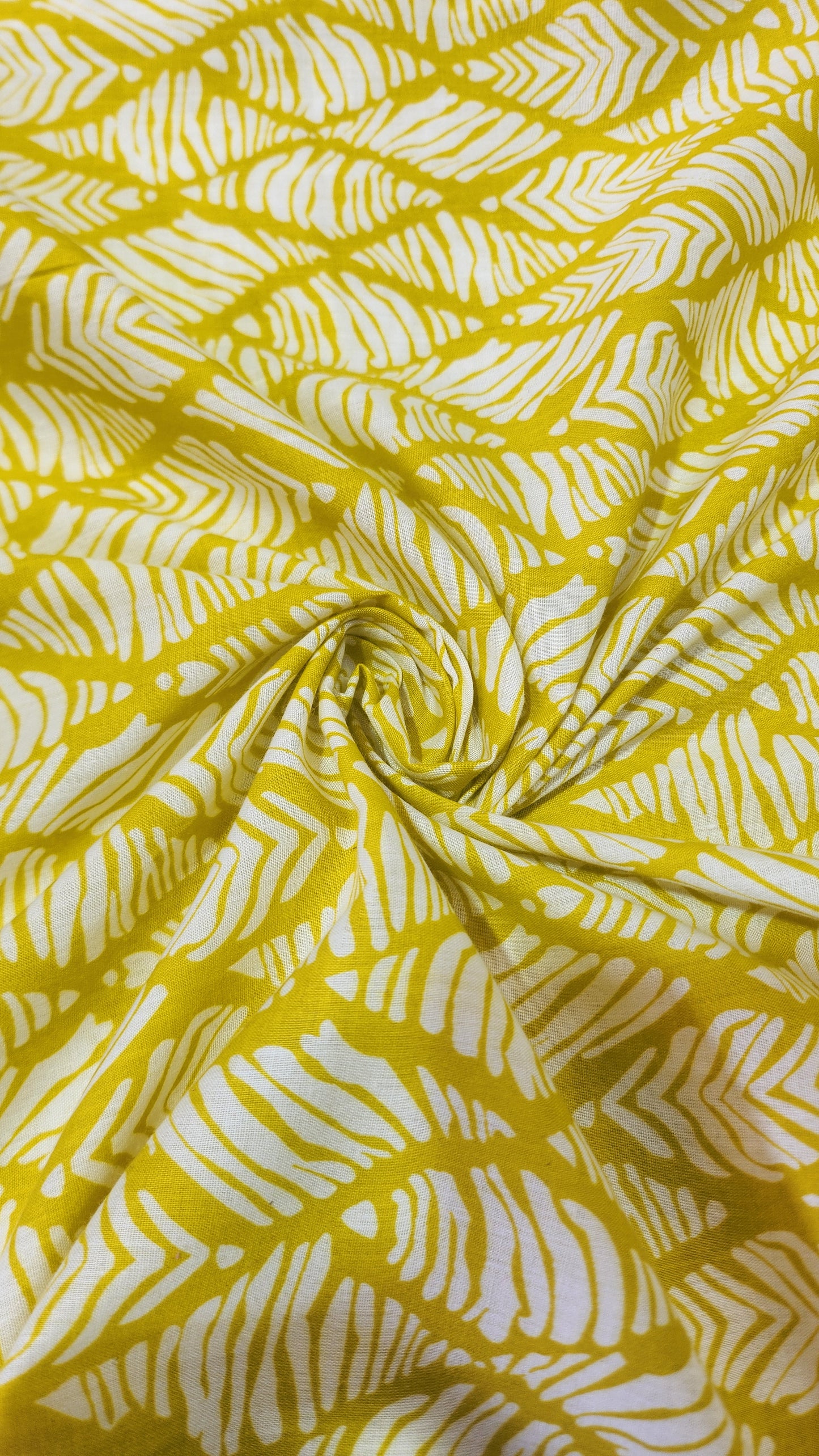 Yellow Color with White Abstract Printed