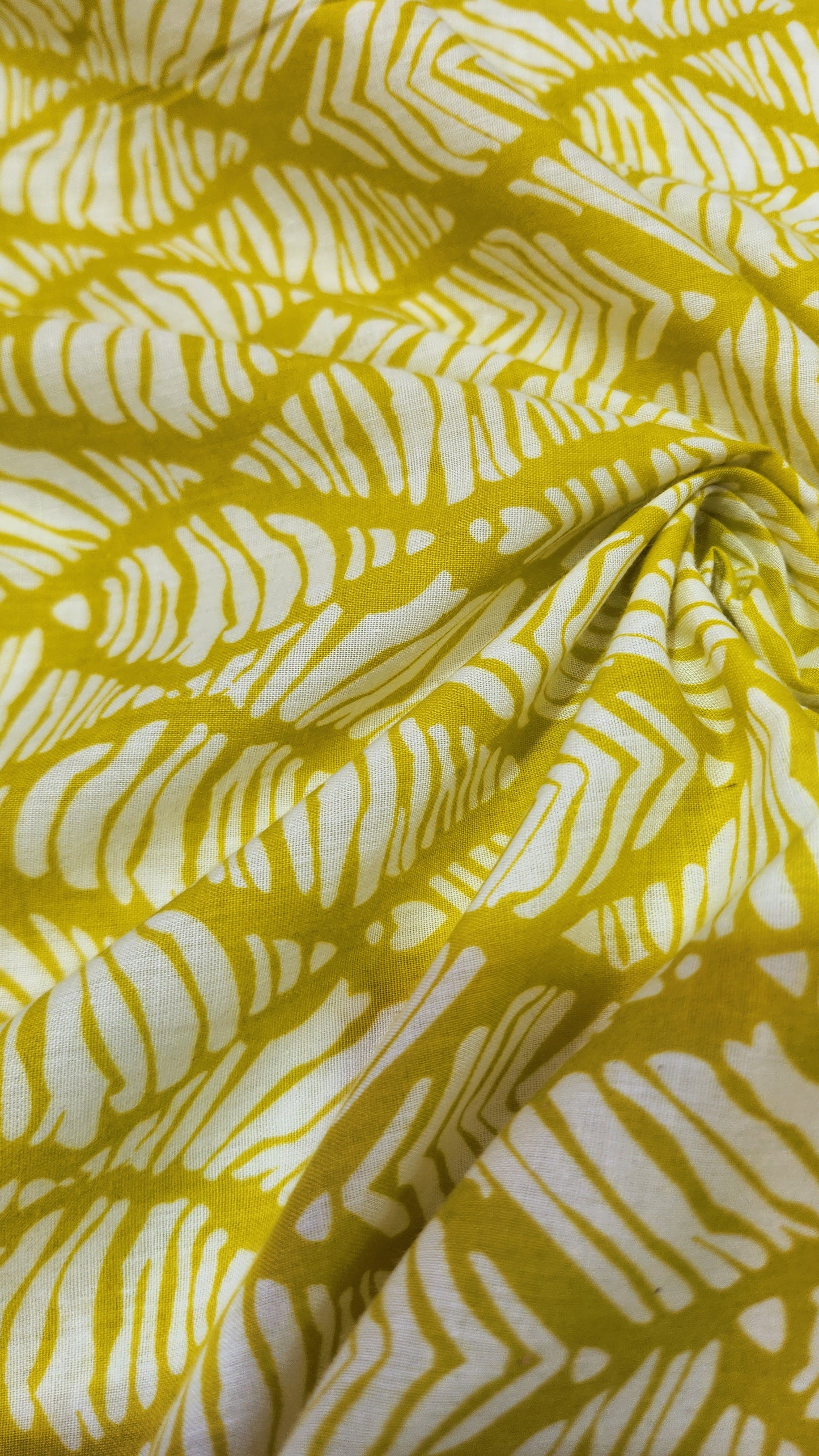 Yellow Color with White Abstract Printed