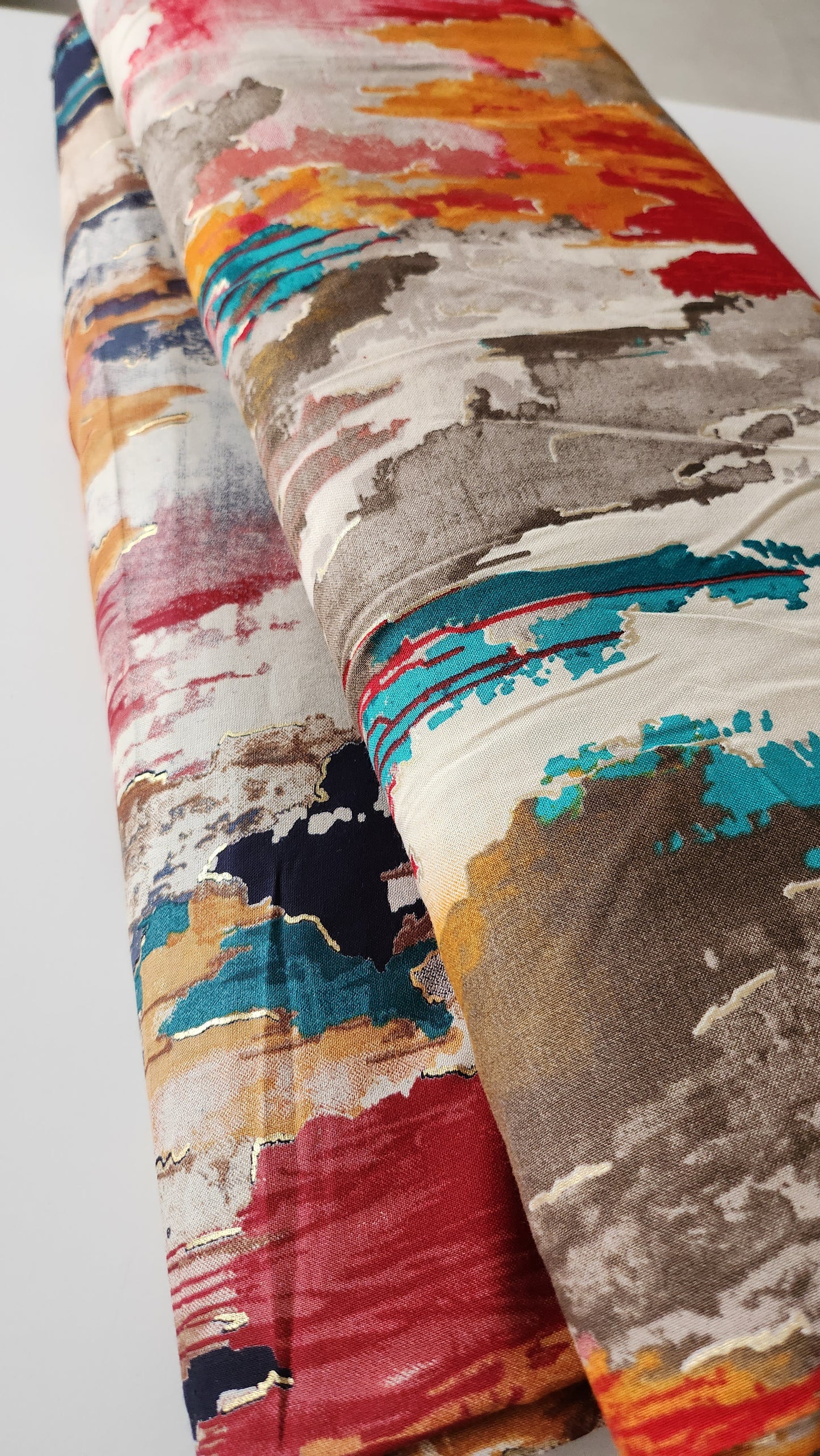 Rayon Cotton With Multi Color Abstract Print