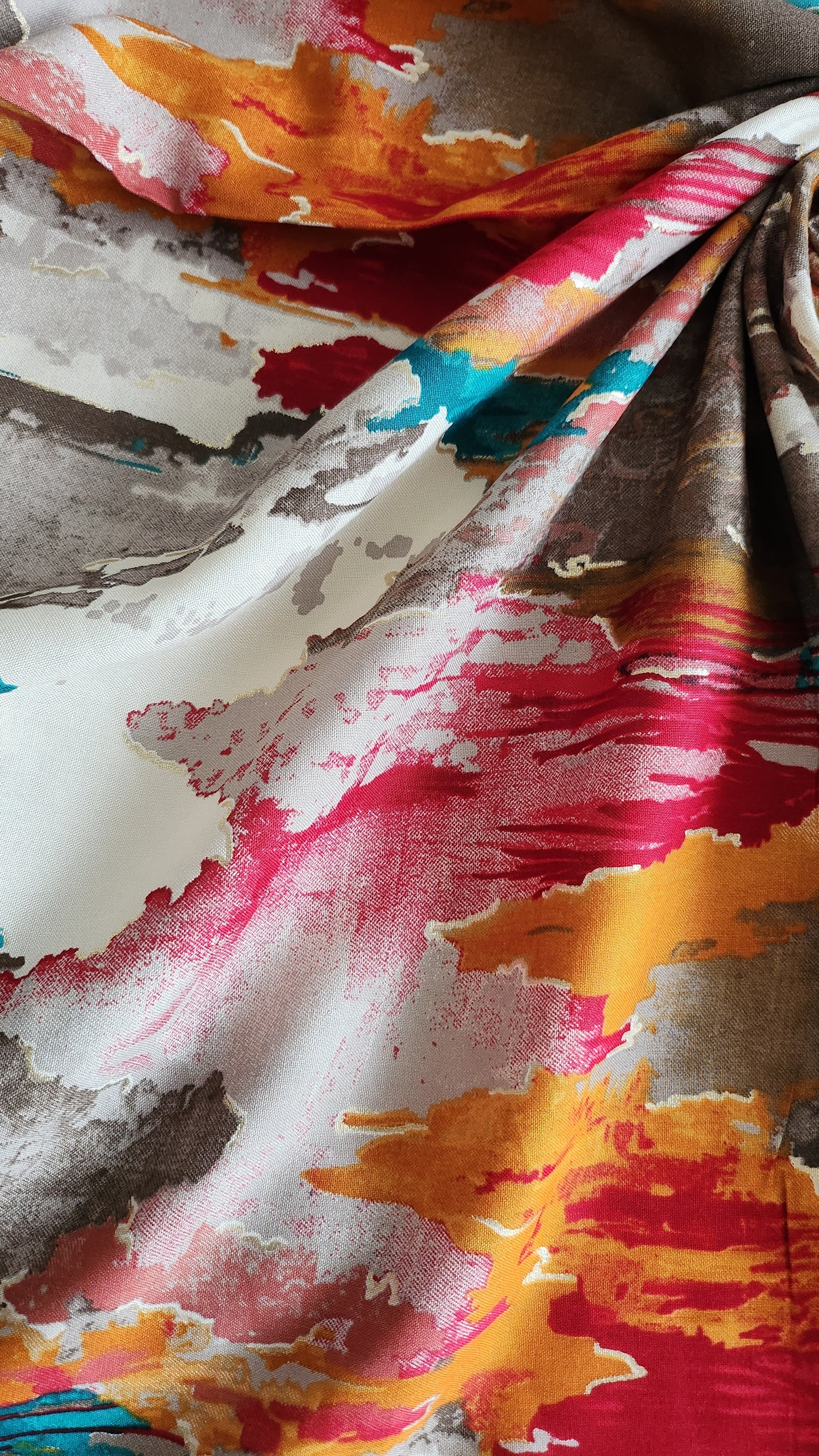 Rayon Cotton With Multi Color Abstract Print