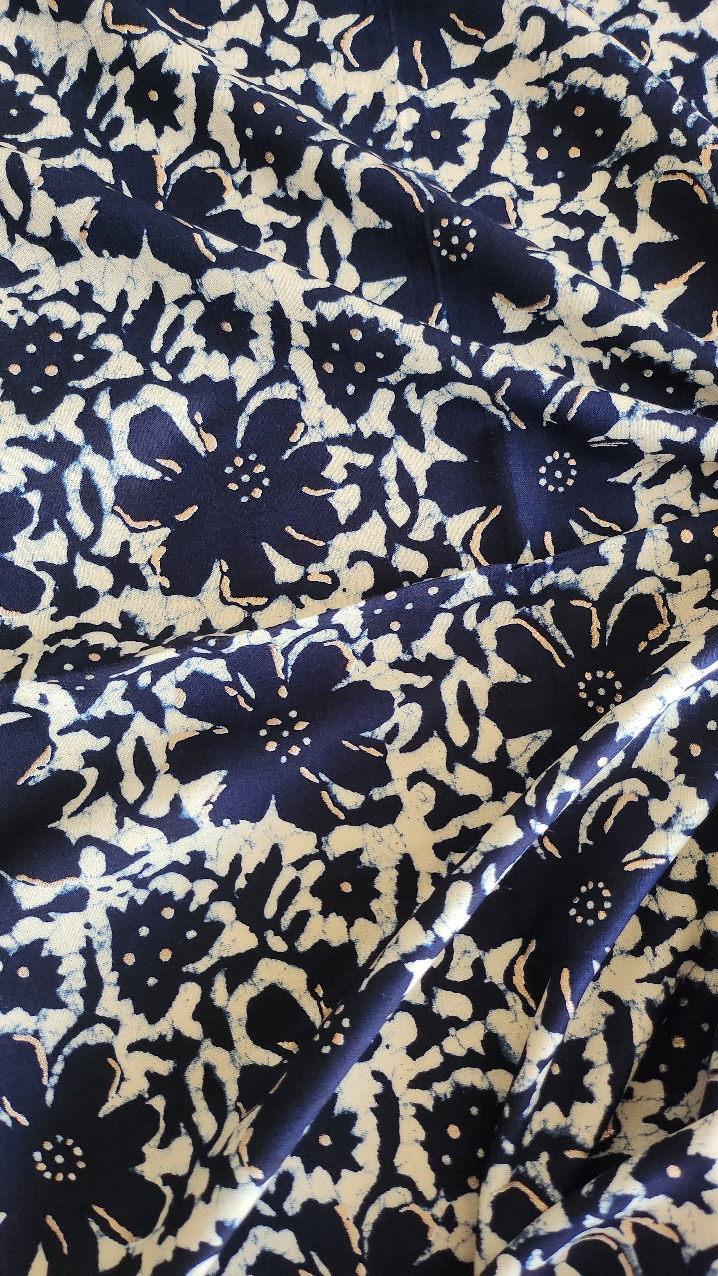 Pure Rayon Cotton indigo color with floral Print All Over