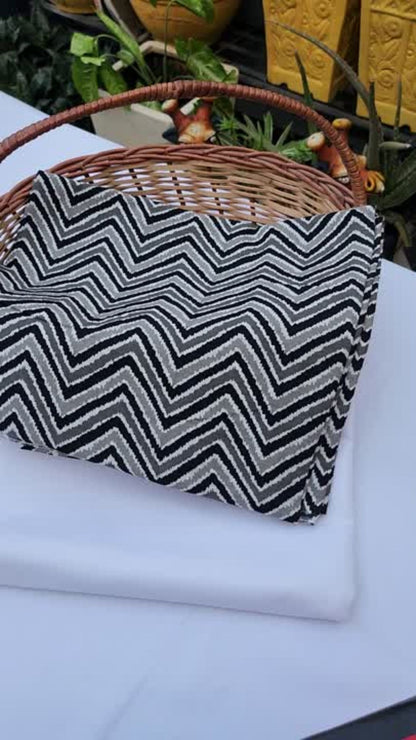 Multi color zigzag design with Pure cambric cotton