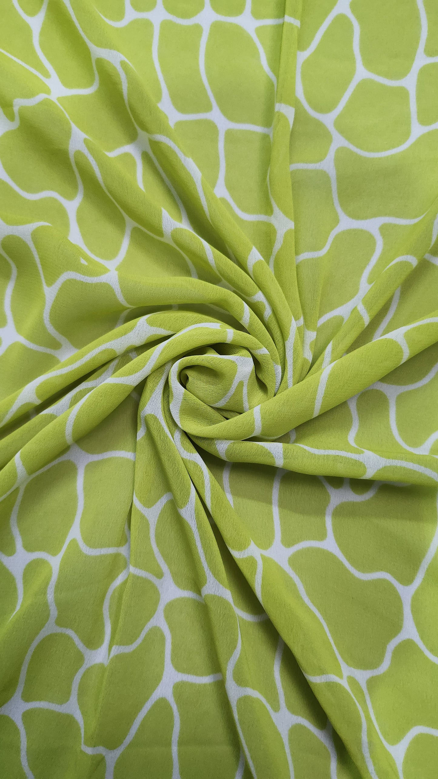 Giraffe Print with Lime Color Georgette