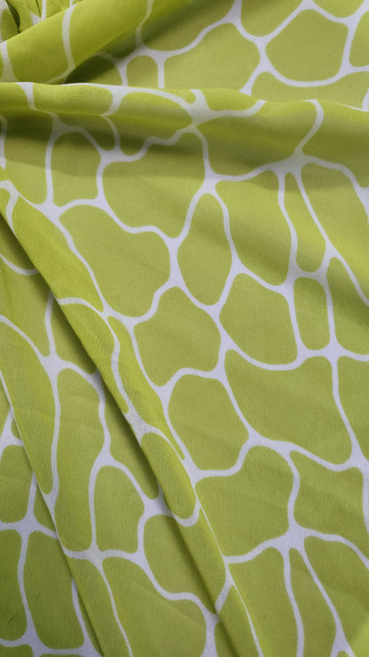 Giraffe Print with Lime Color Georgette