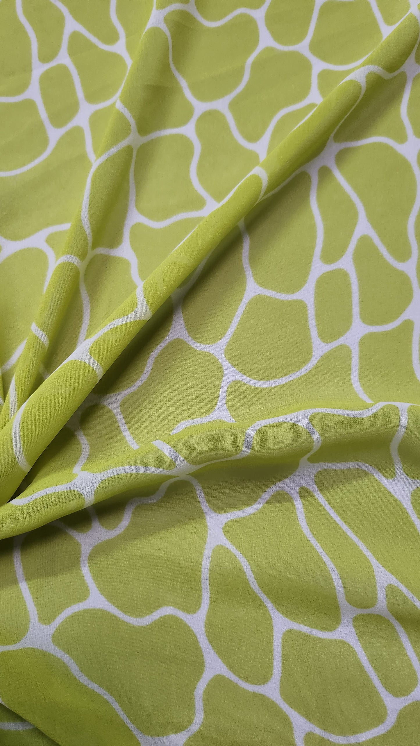 Giraffe Print with Lime Color Georgette