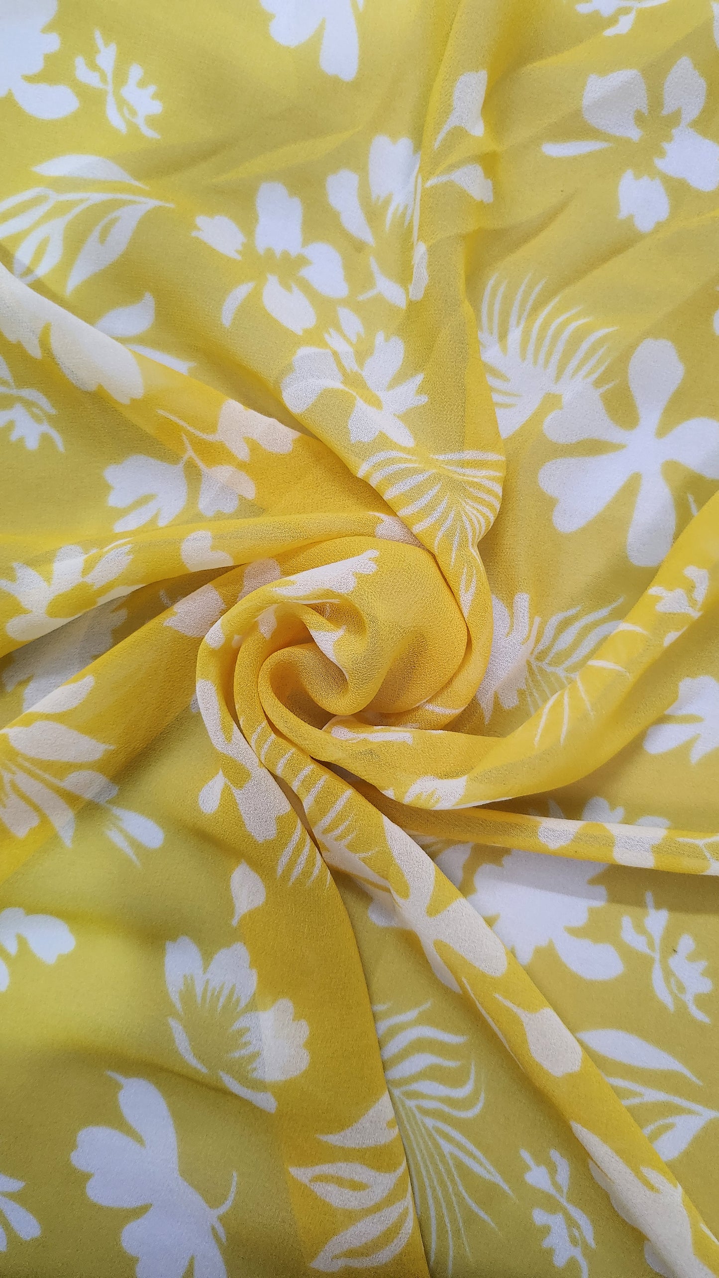 Yellow Color with Floral Georgette