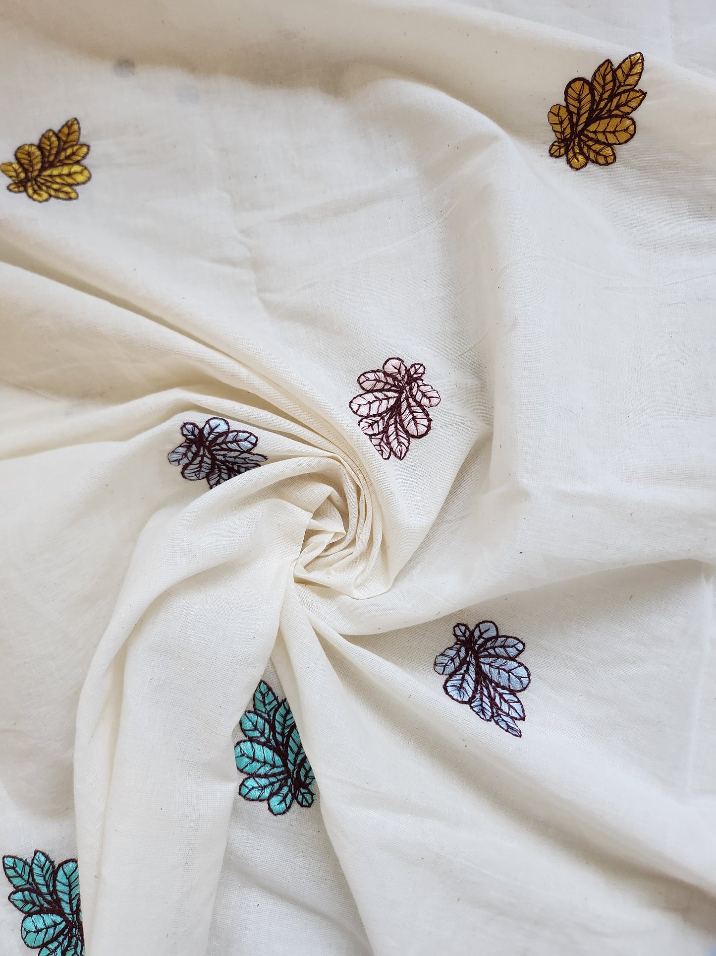 Kora Cotton Embroidery Leaf