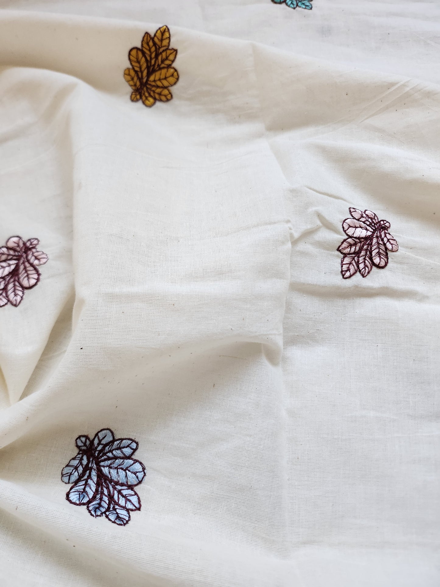 Kora Cotton Embroidery Leaf