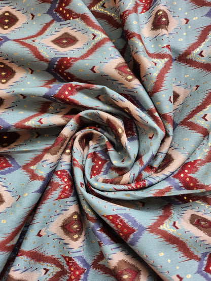 Pure Rayon Cotton with Abstract Print