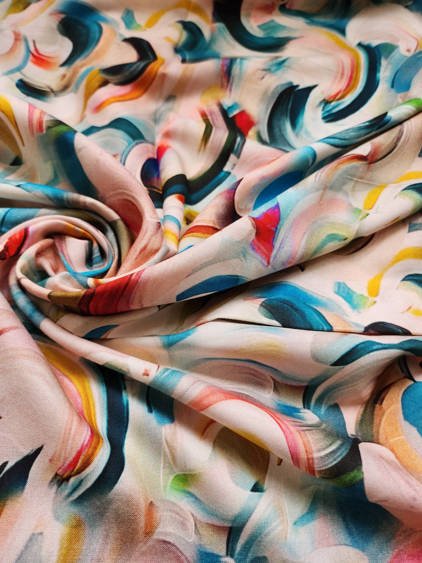 Pure Rayon Cotton with Abstract Print