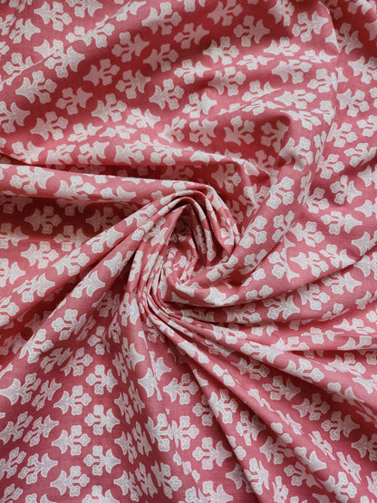 Old rose color with white Jaipuri Print