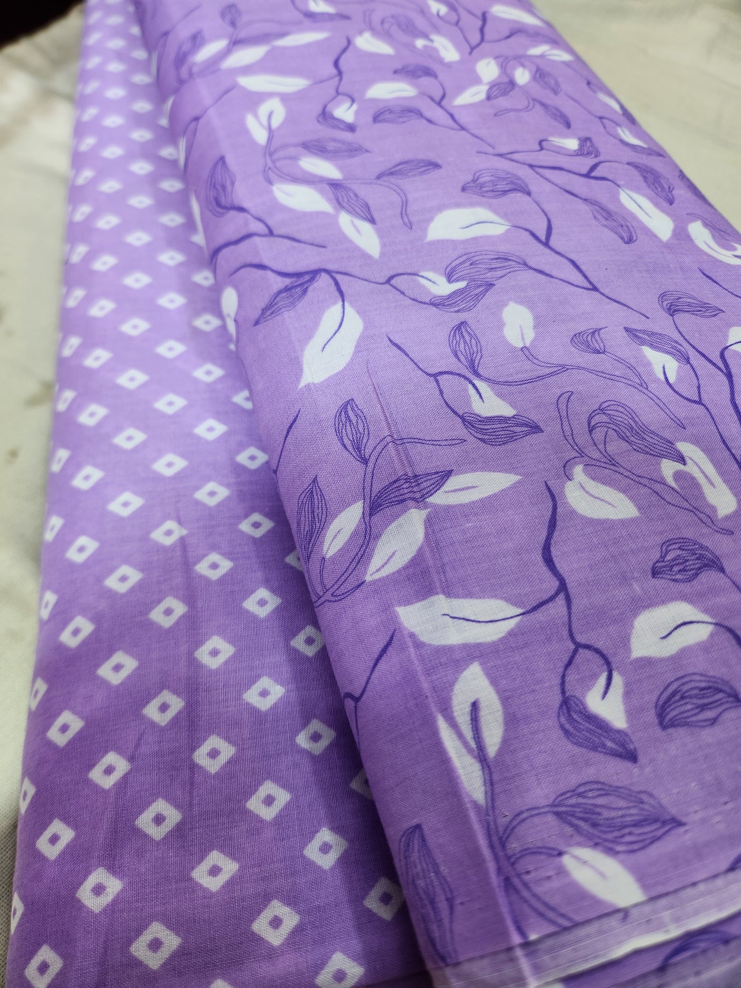 Cotton Suite Sets Leaf Purple