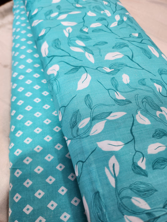 Cotton Suite Sets Leaf Turquoise