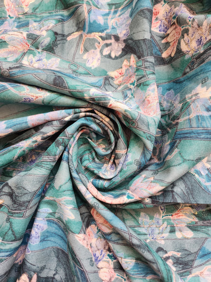 Multi Color Floral Pure Rayon Cotton