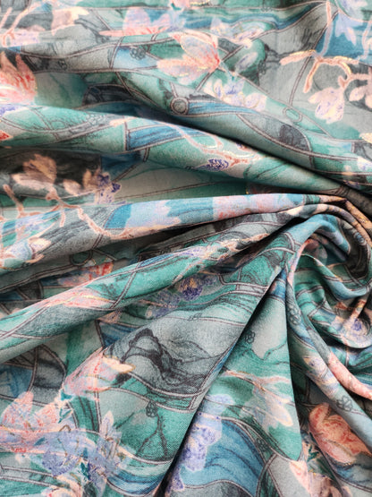 Multi Color Floral Pure Rayon Cotton