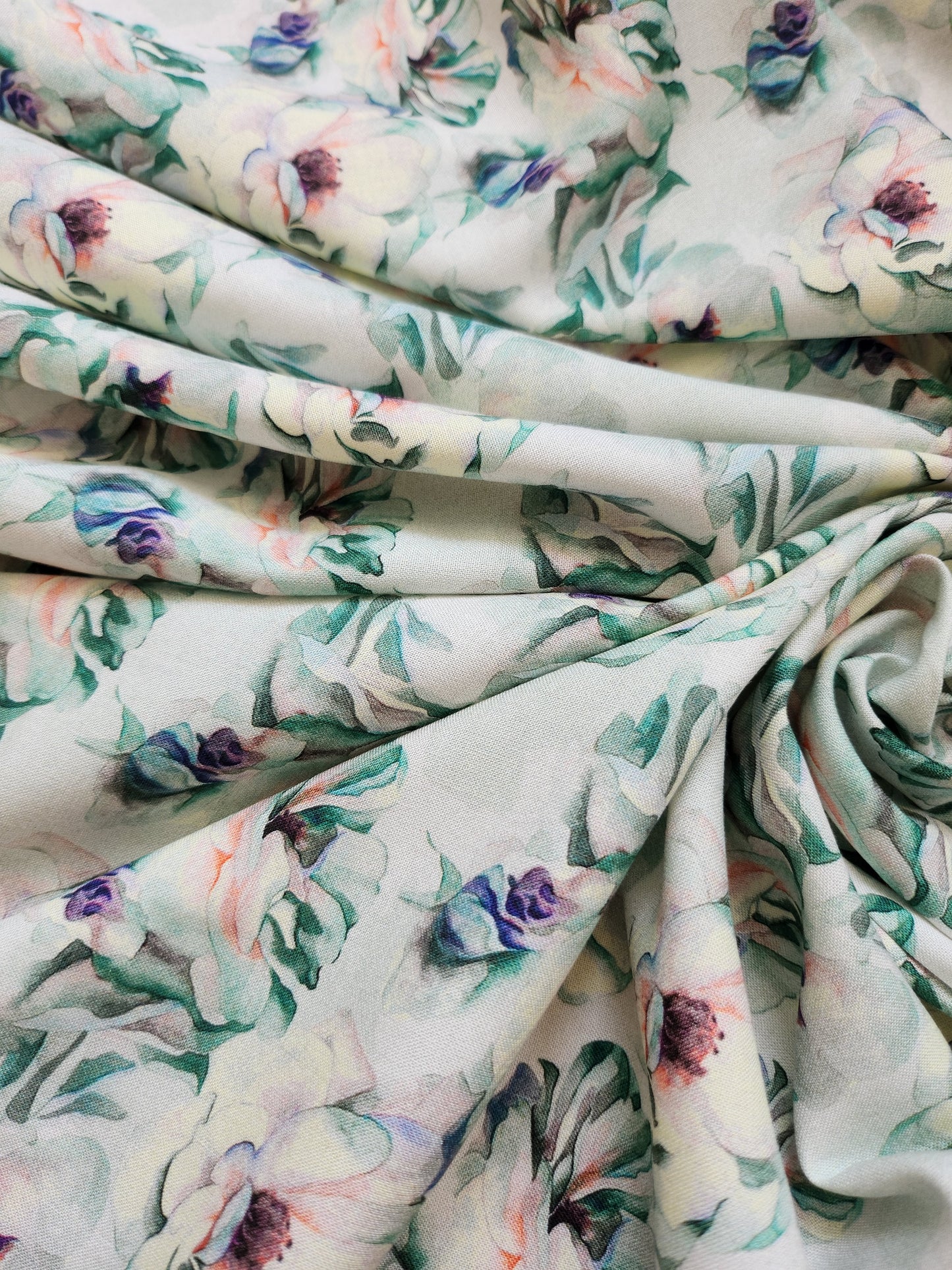 White color Floral Pure Rayon Cotton