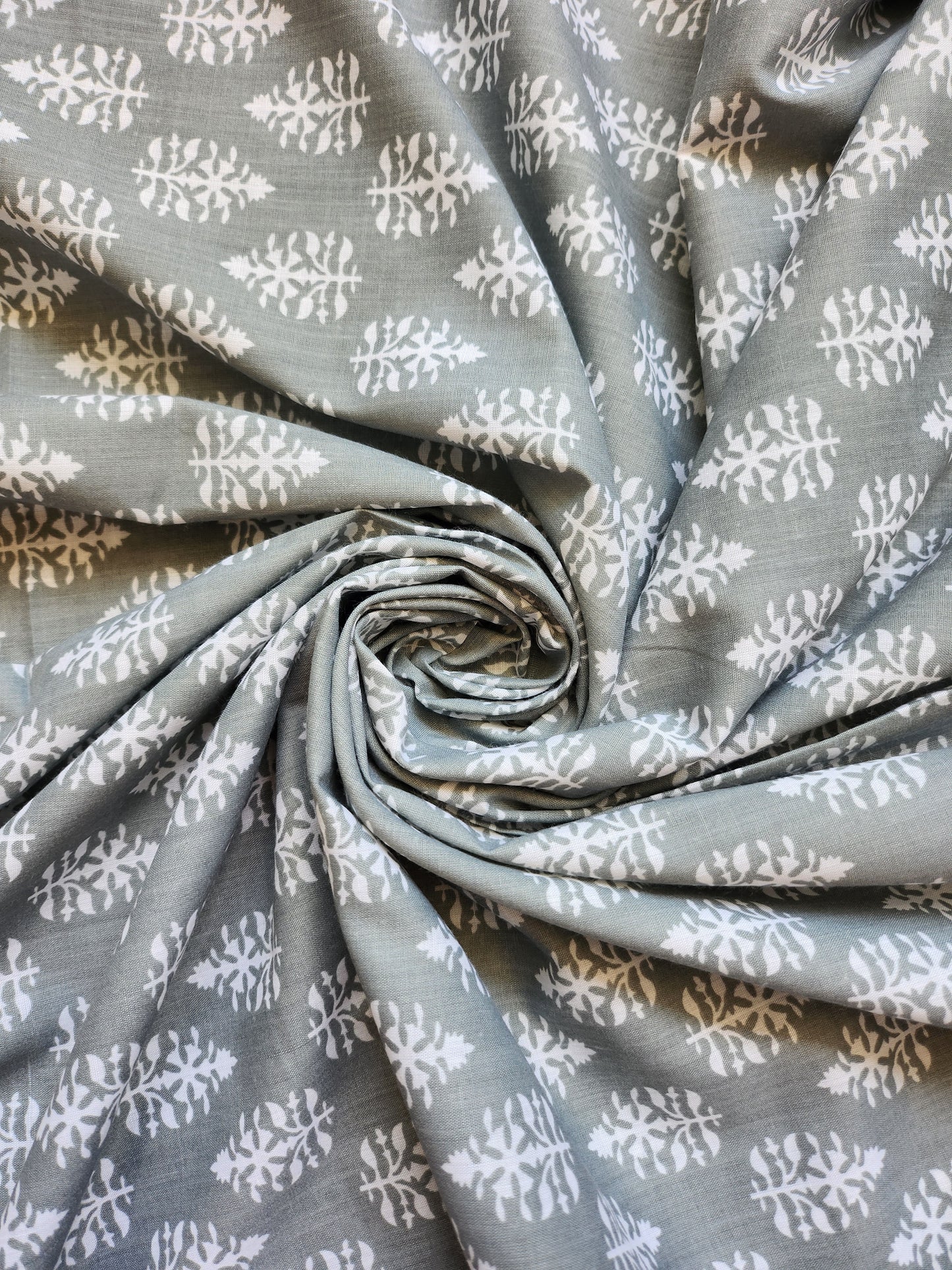 Grey Color Jaipuri Printed Cotton