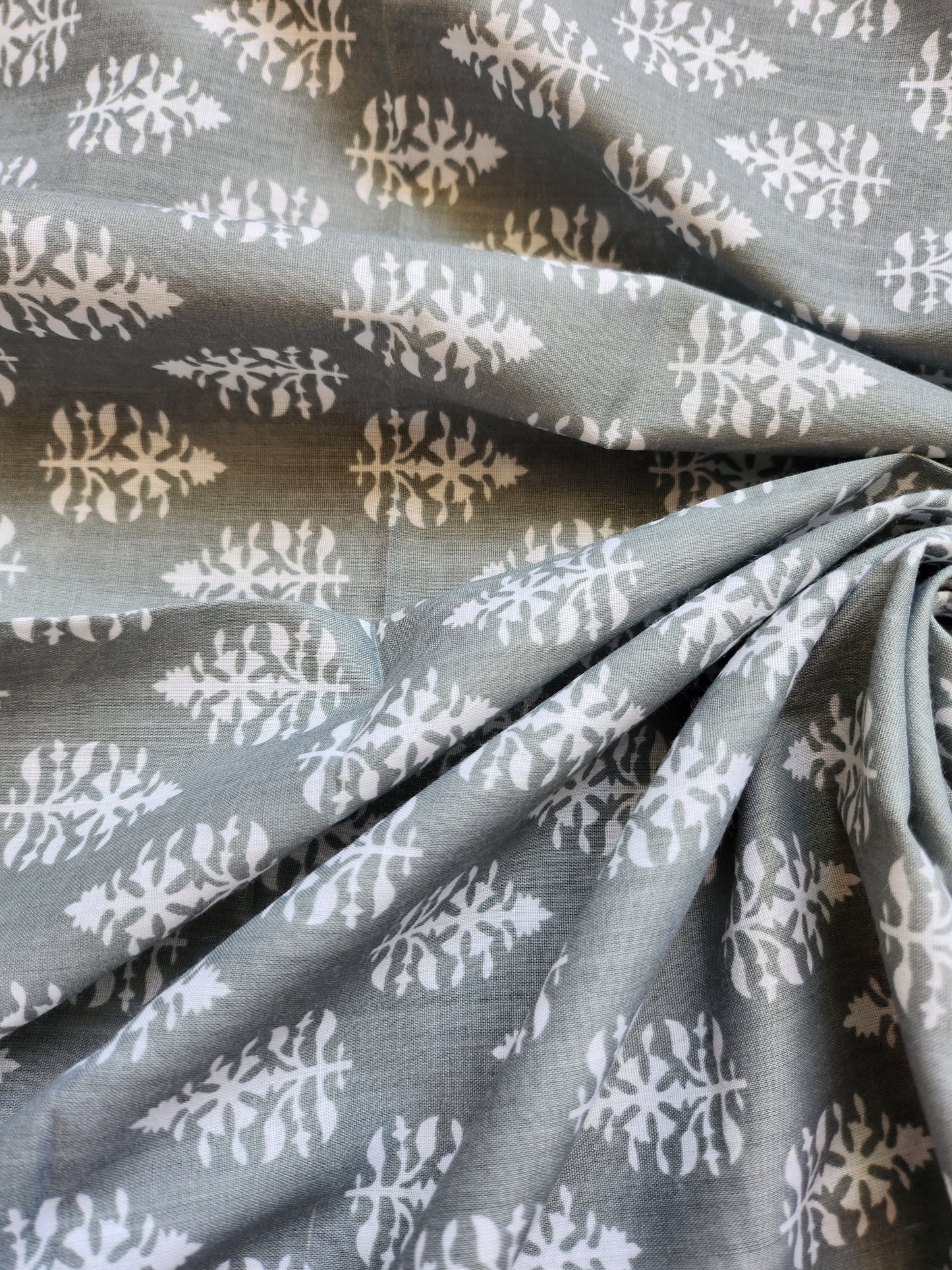 Grey Color Jaipuri Printed Cotton