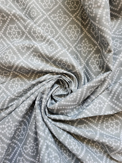 Silver Color Bandhani Print Cotton