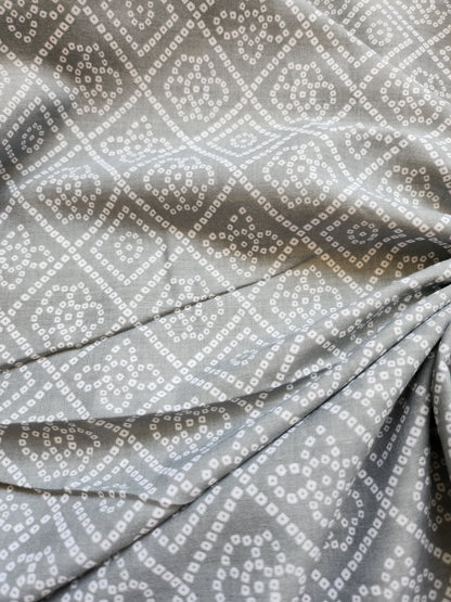 Silver Color Bandhani Print Cotton