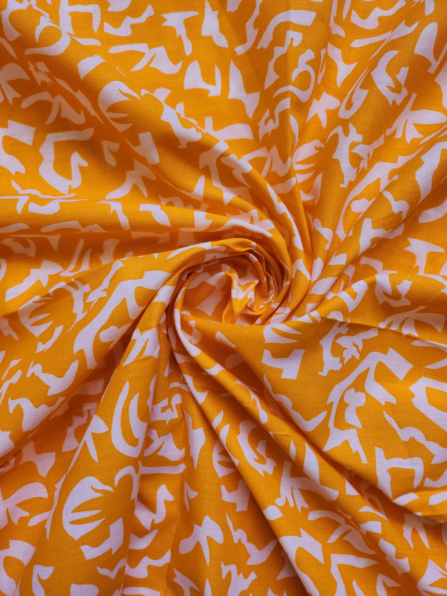 Goldenrod Color Abstract Cotton