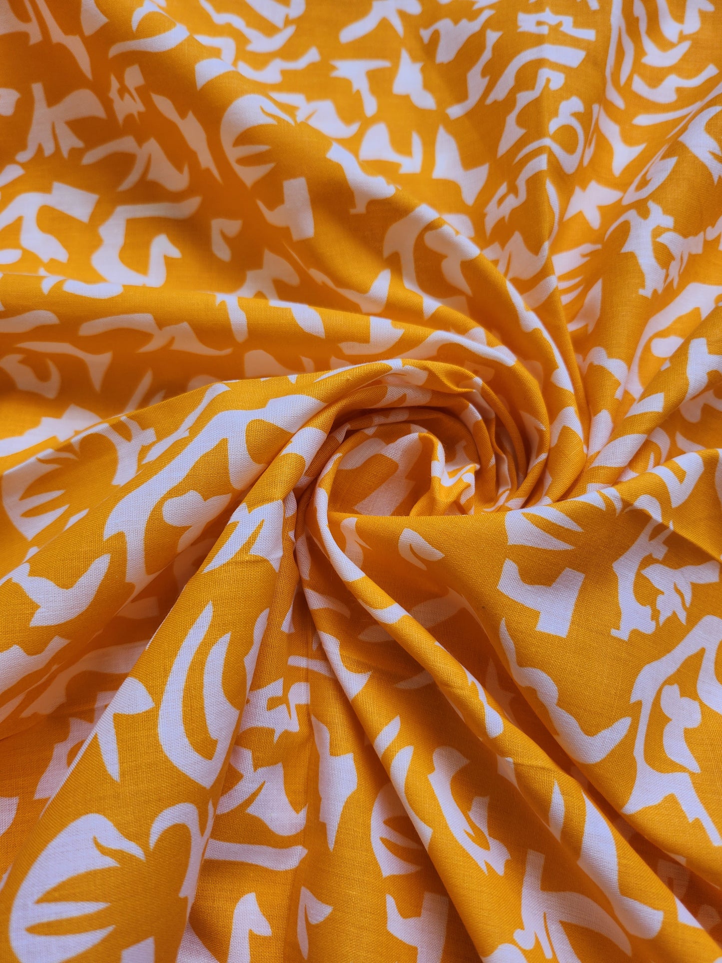 Goldenrod Color Abstract Cotton