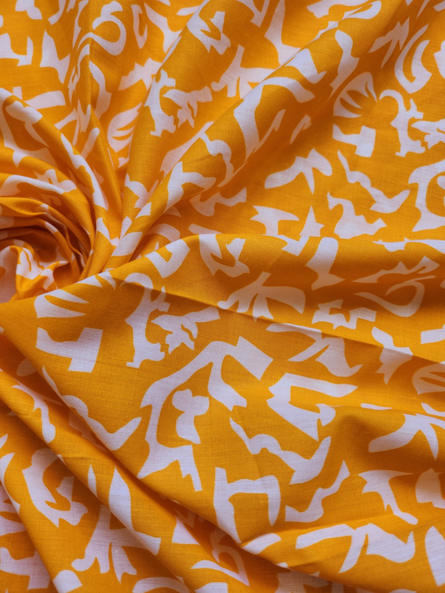 Goldenrod Color Abstract Cotton