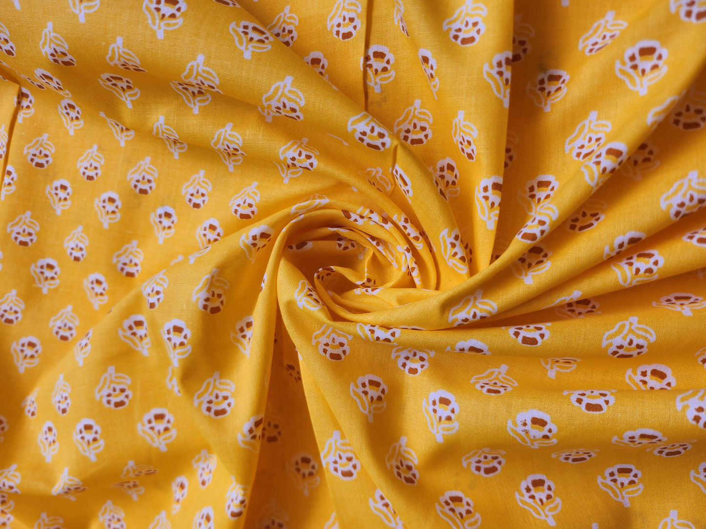 Goldenrod Color Jaipuri Printed Cotton