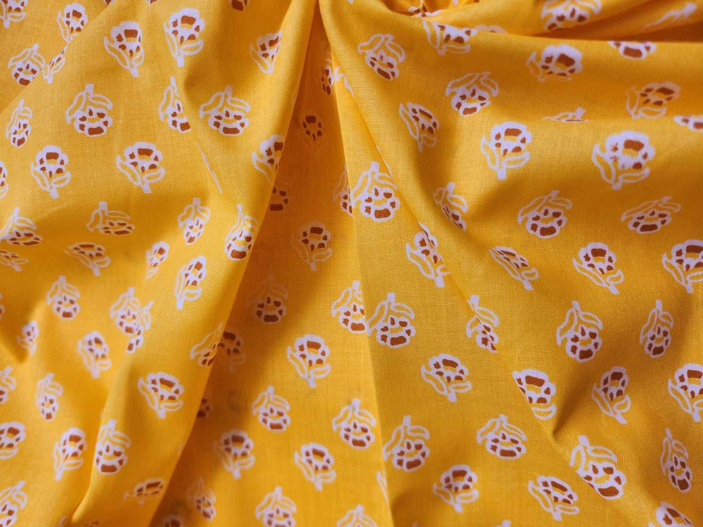 Goldenrod Color Jaipuri Printed Cotton