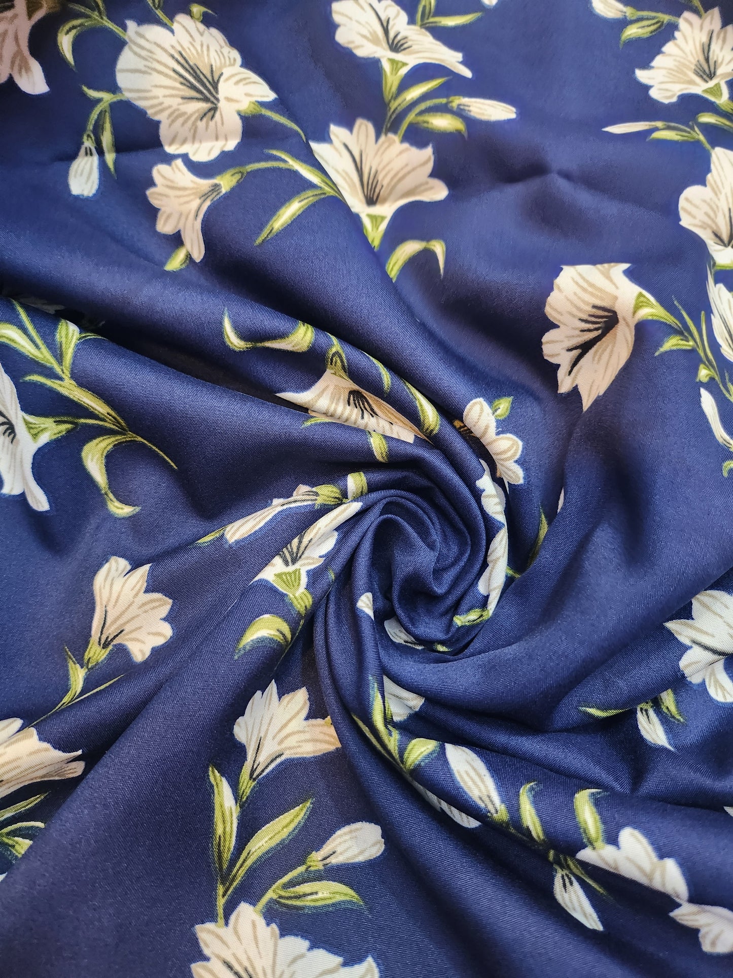 Pure Rayon Cotton with Katha work blue color & floral work