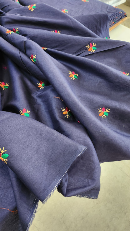 Pure Cotton With Kutch Embroidery Work Navy Blue