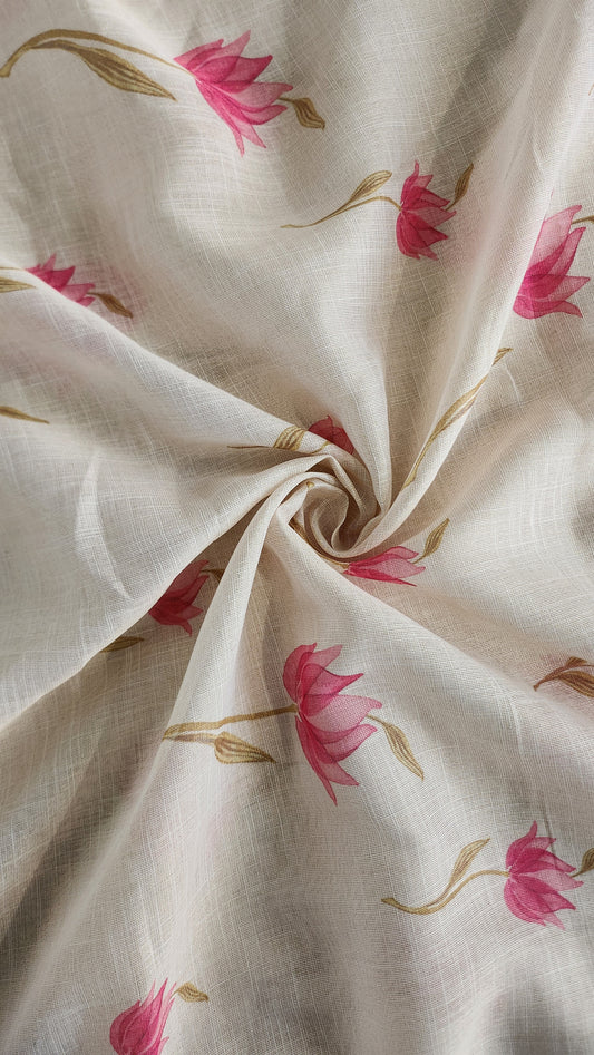 Cotton Linen With Shimmer Thread Work