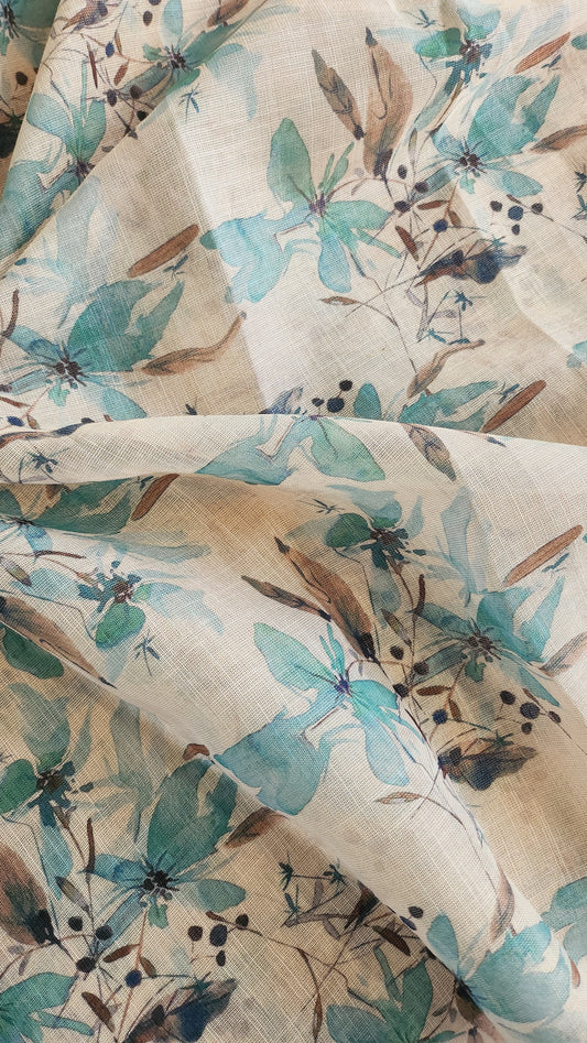 Cotton Linen With Shimmer Thread Work