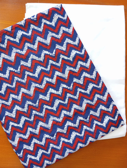 Multi color Zigzag design with Pure cambric cotton