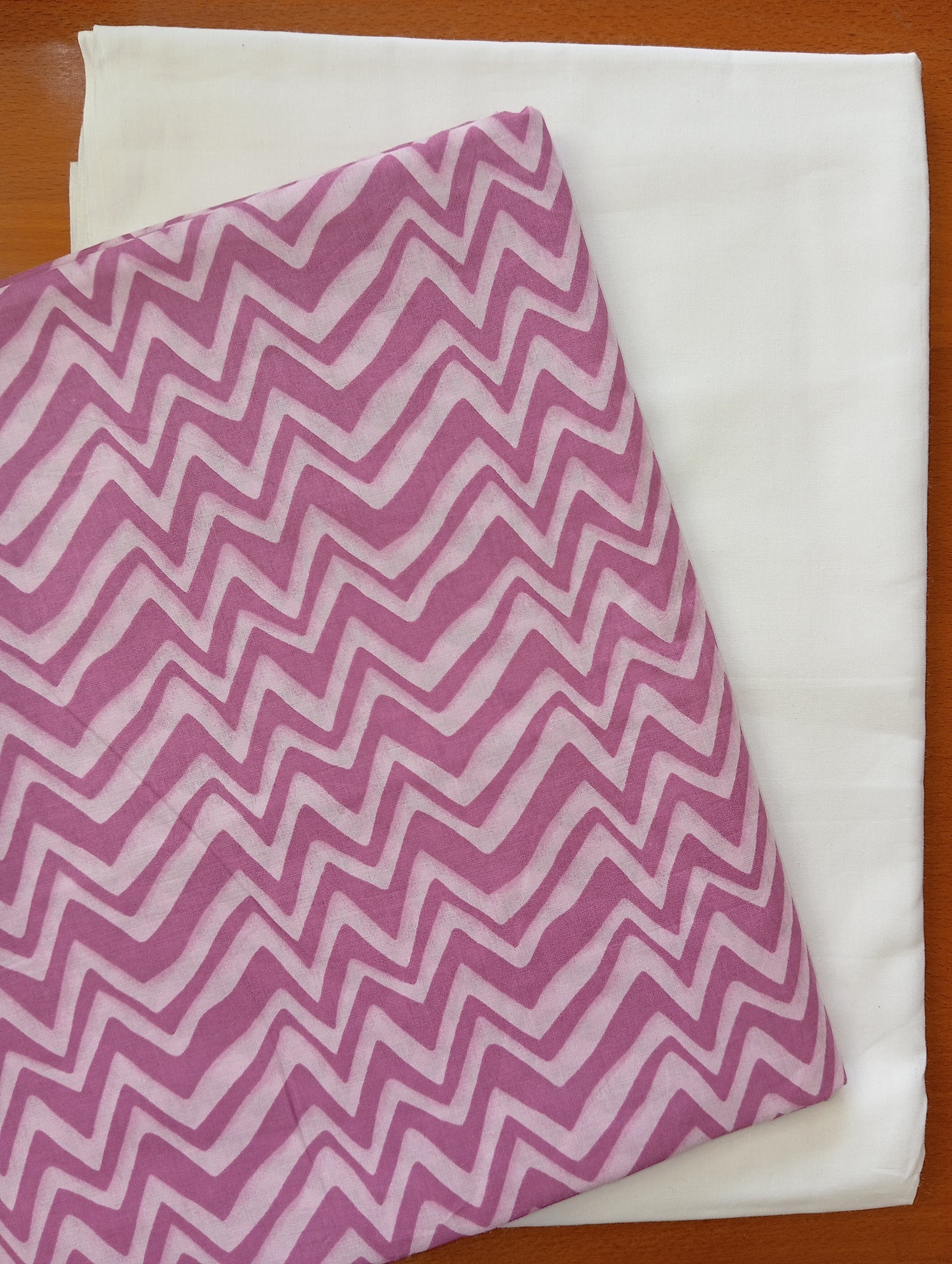 White & Violet color stripe design with Pure cambric cotton