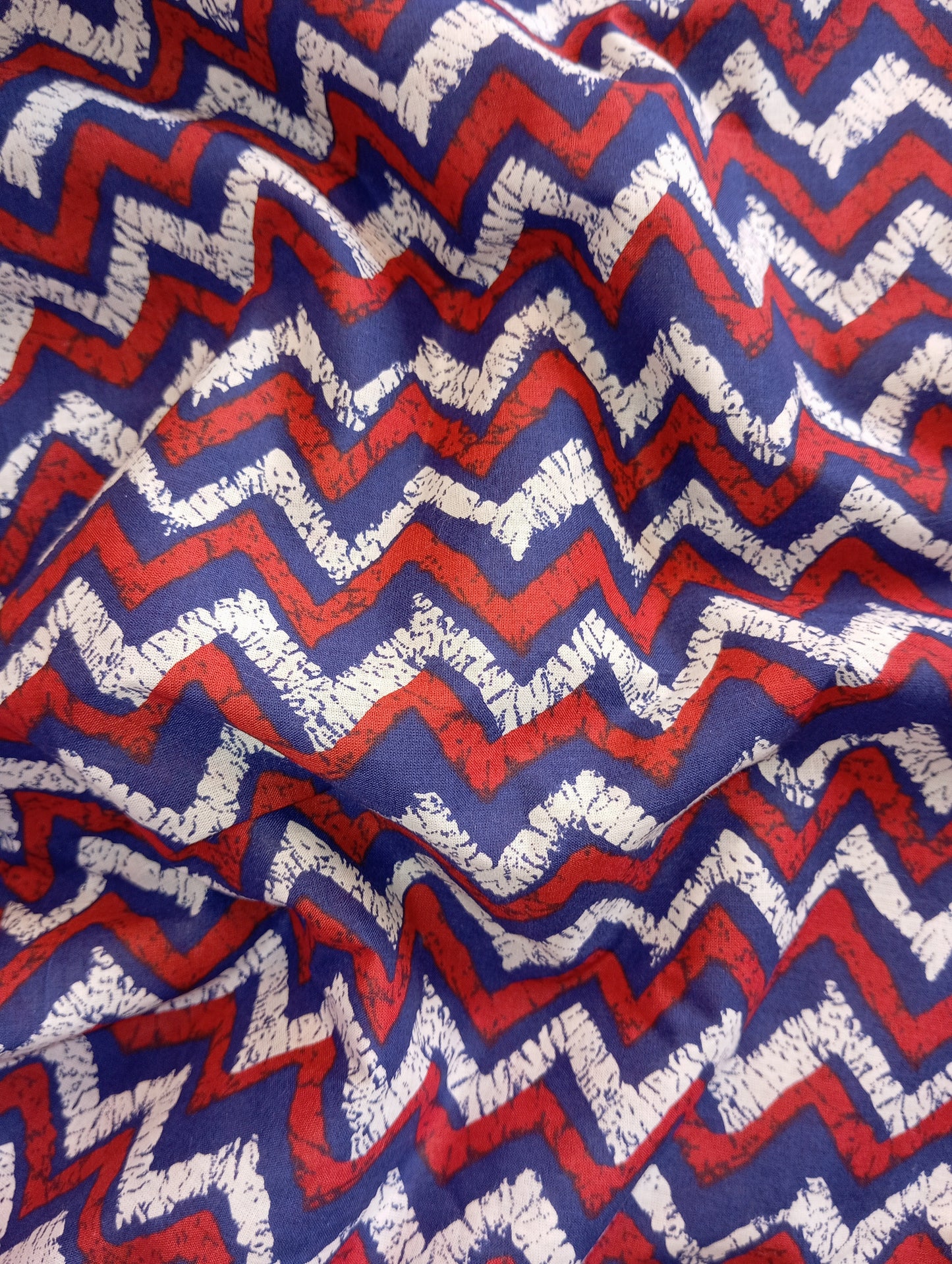 Multi color Zigzag design with Pure cambric cotton