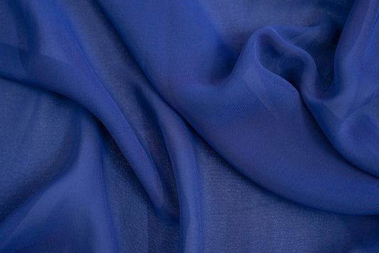 Indigo Color with Georgette Plain Print Fabrics