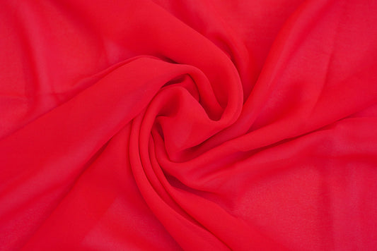 Red Color Georgette Plain